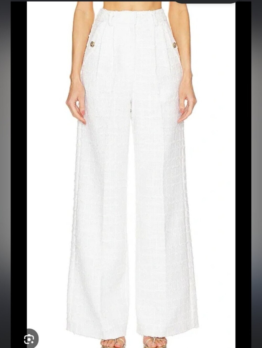 Amanda Uprichard Jane Pants in Kerrigan White Tweed XS EUC